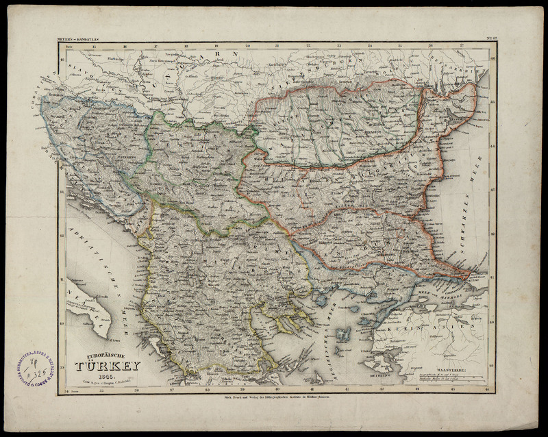 Europaische Turkey, 1845. Entw. u. gez. v. Hauptm. C. Radefeld. Stich