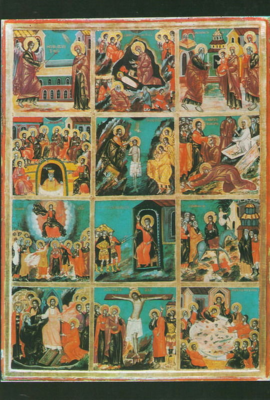 Икона "Дванадесетте празника" - XVIII-XIX в. в Рилски манастир