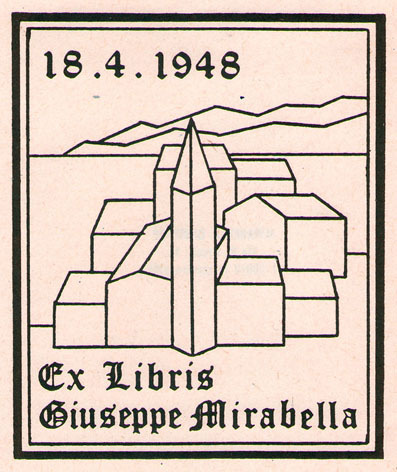 Exlibris Giuseppe Mirabella. 18.4.1948
