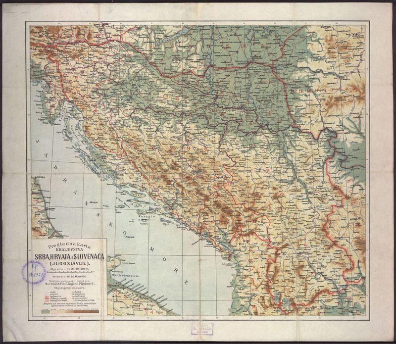 Pregledna karta Kraljevstva Srba, Hrvata, Slovenaca (Jugoslavijes)