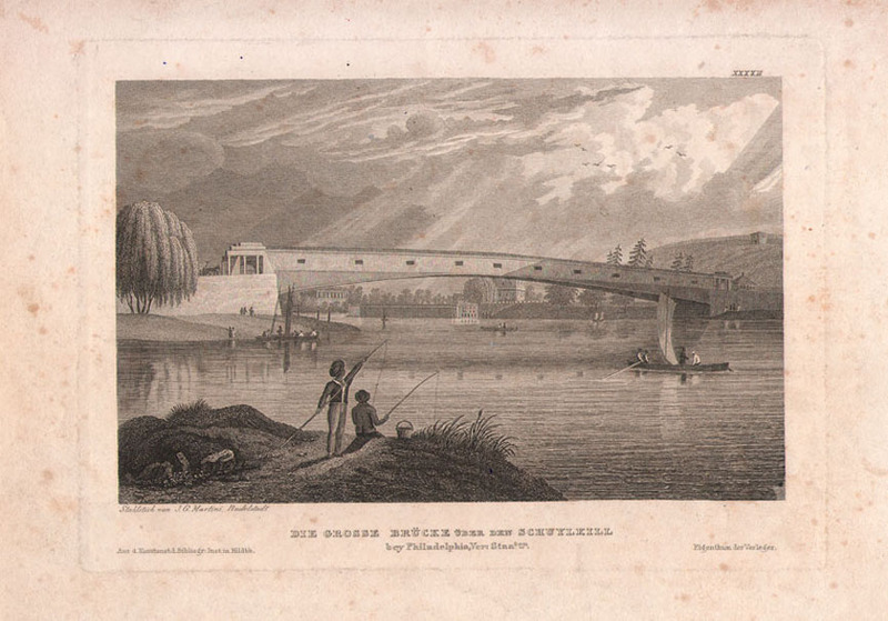Die grosse brucke ueer den schuyleill bey Philadelphia, Ver Staaten