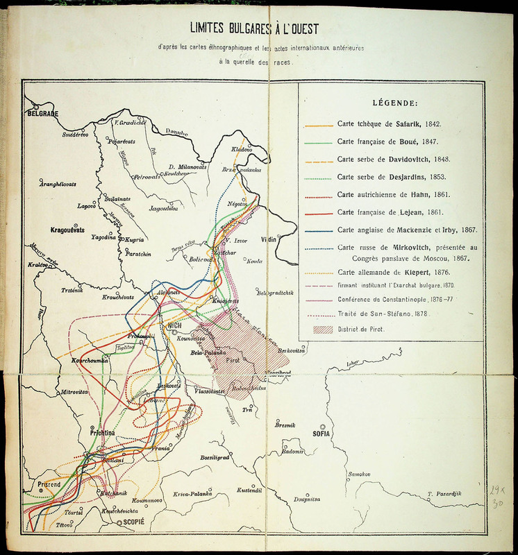 Limites bulgares a l'ouest d'apres les cartes ethnogrphiques et les actes internatinaux anterieures a la querelle des races