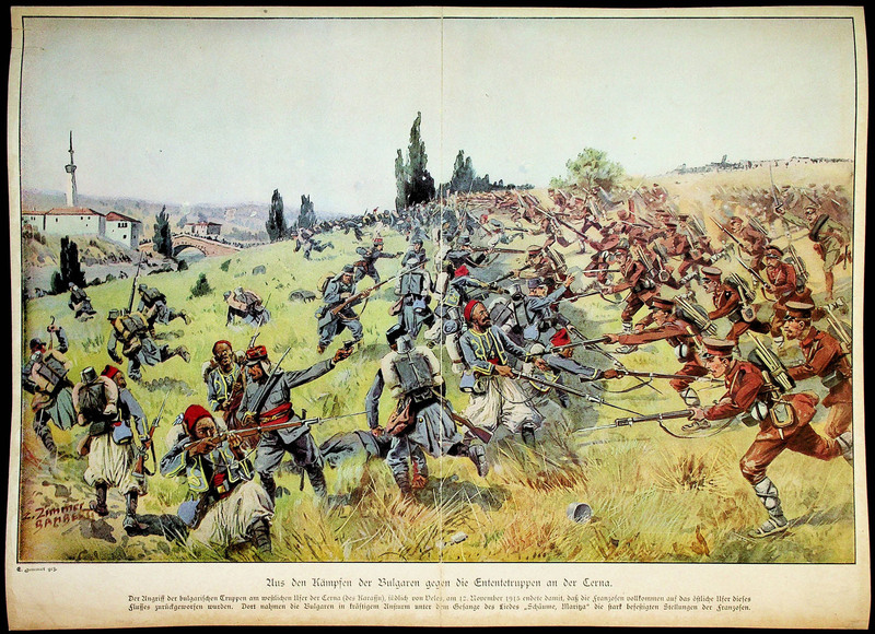Aus den Kampfen der bulgaren zeigen die Entente truppen an der Cerna