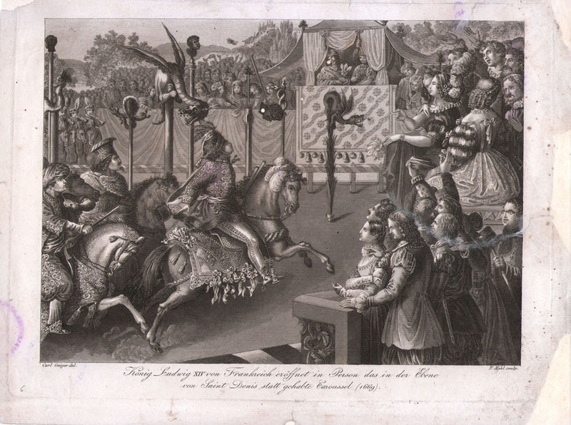 Konig Ludwig XIV von Frankreich eroffnet in Person das in des Ebene / von Saint Denis statt gehabte Caroussel (1669).