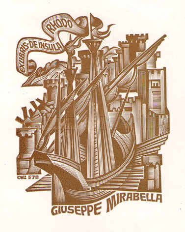 Exlibris de Insula rhodo Giuseppe Mirabella